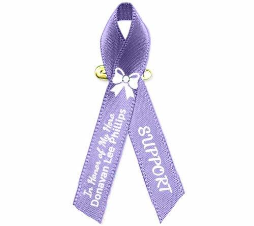 Personalized Stomach Cancer Awareness Ribbon (Periwinkle) - Pack of 10 - Celebrate Prints