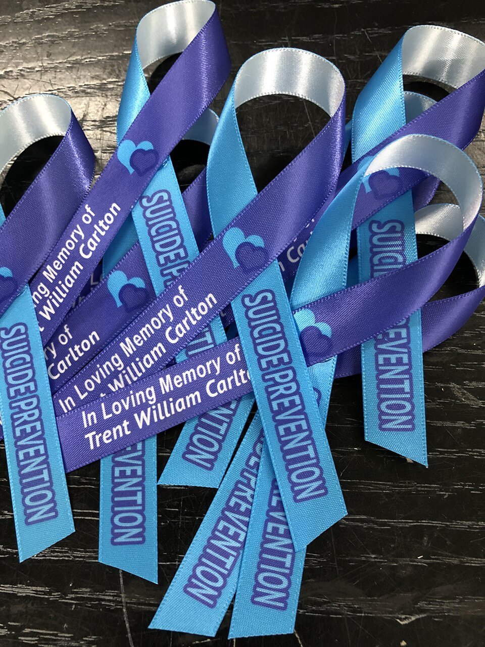 Suicide Awareness Ribbon Personalized (Purple/Teal) - Pack of 10