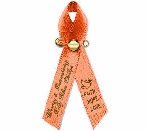 Personalized Uterine Cancer Awareness Ribbon (Peach) - Pack of 10 - Celebrate Prints
