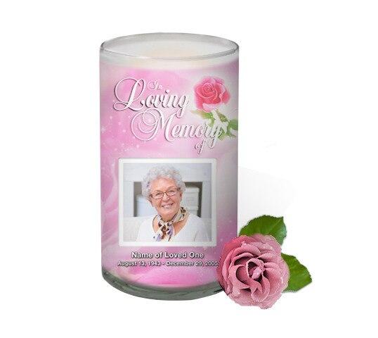Petals Personalized Glass Memorial Candle - Celebrate Prints