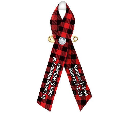 Plaid Memorial Awareness Ribbon - Pack of 10 - Celebrate Prints