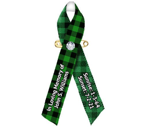 Plaid Memorial Awareness Ribbon - Pack of 10 - Celebrate Prints