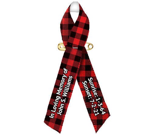 Plaid Memorial Awareness Ribbon - Pack of 10 - Celebrate Prints