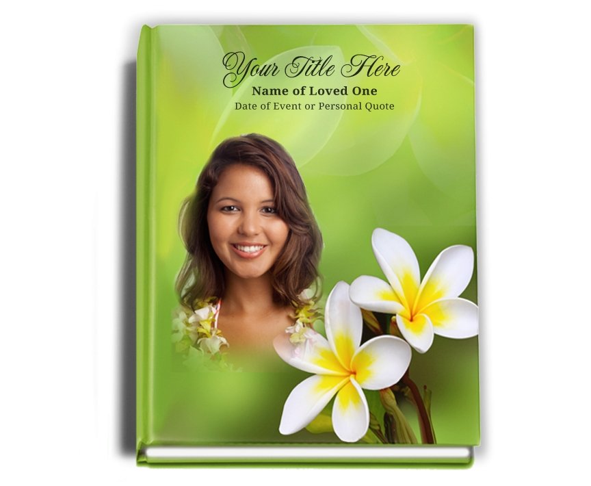 Plumeria Perfect Bind Memorial Funeral Guest Book - Celebrate Prints