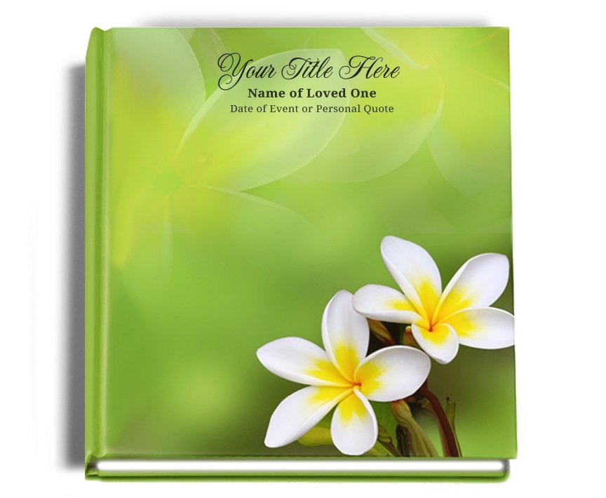 Plumeria Perfect Bind Memorial Funeral Guest Book - Celebrate Prints