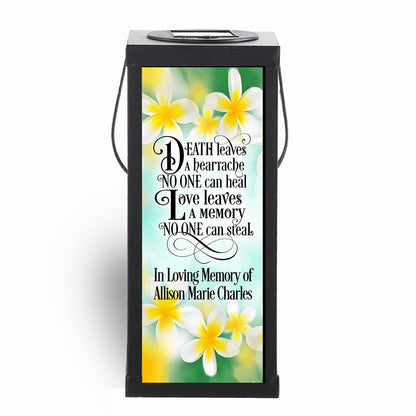 Plumeria Solar Powered Memorial Lantern - Celebrate Prints