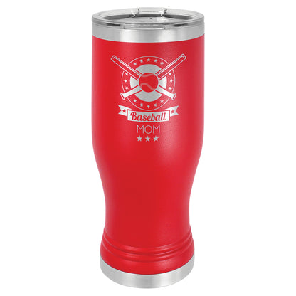 Powder Coated Stainless Steel Pilsner with Clear Lid - Celebrate Prints