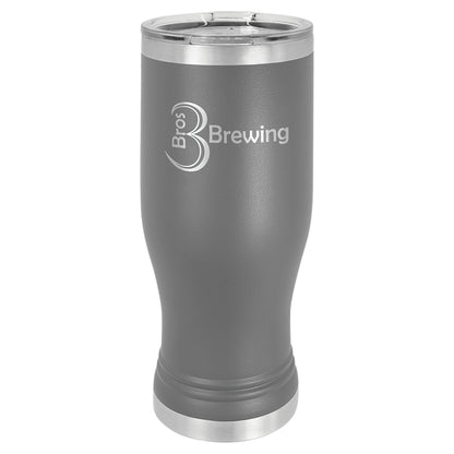 Powder Coated Stainless Steel Pilsner with Clear Lid - Celebrate Prints