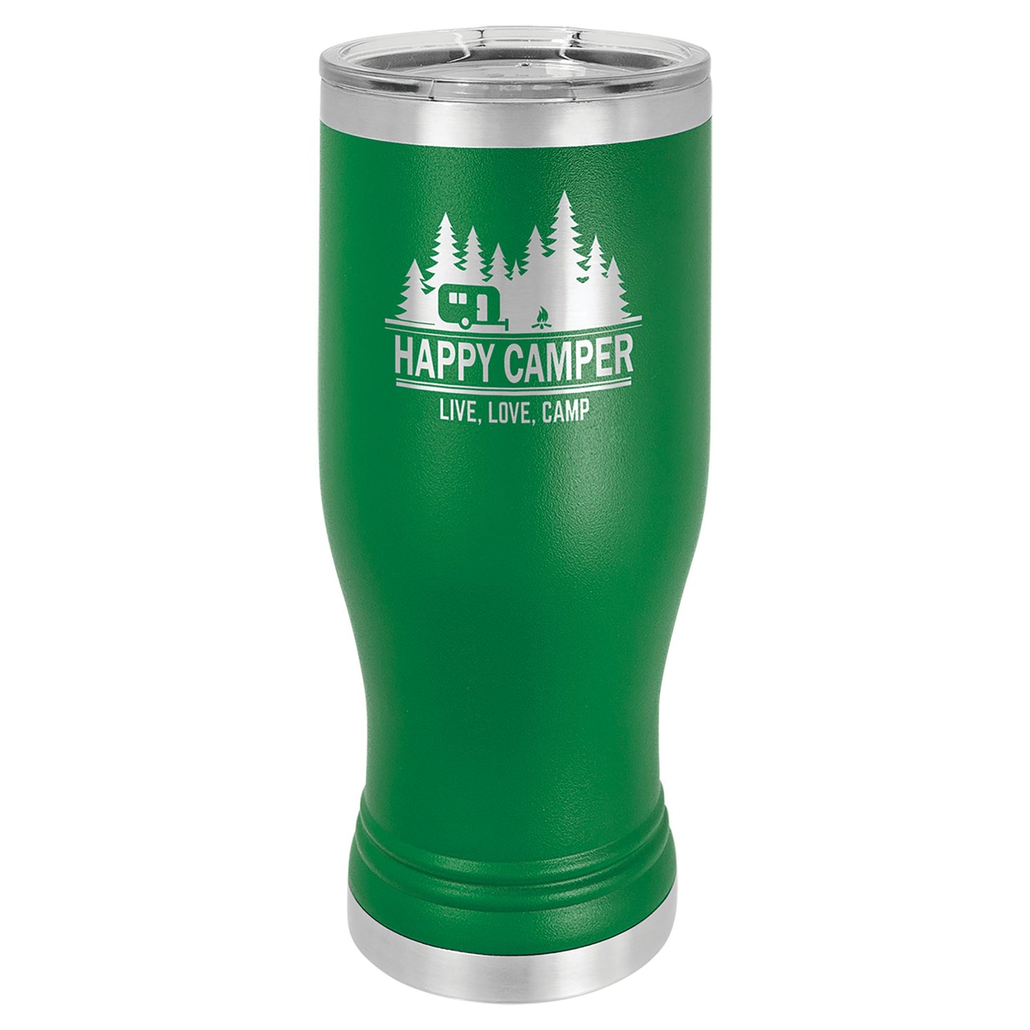 Powder Coated Stainless Steel Pilsner with Clear Lid - Celebrate Prints
