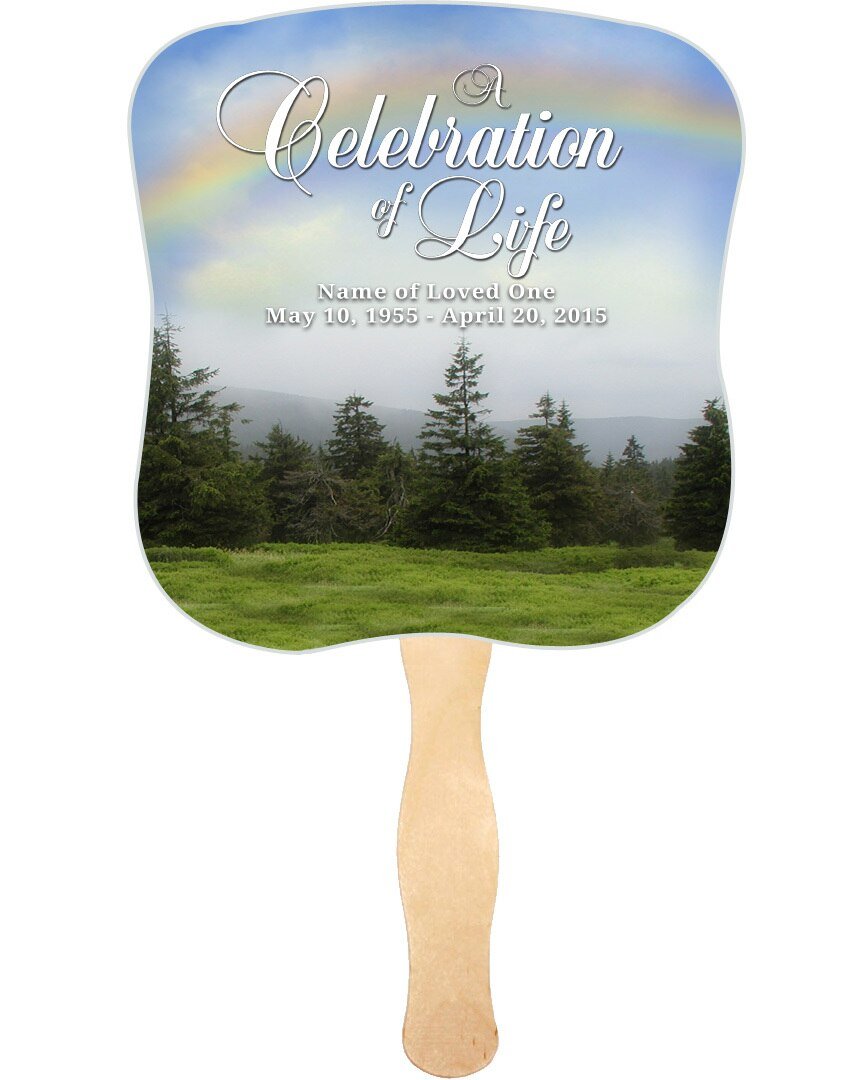 Promise Memorial Fan With Wooden Handle (Pack Of 10) - Celebrate Prints