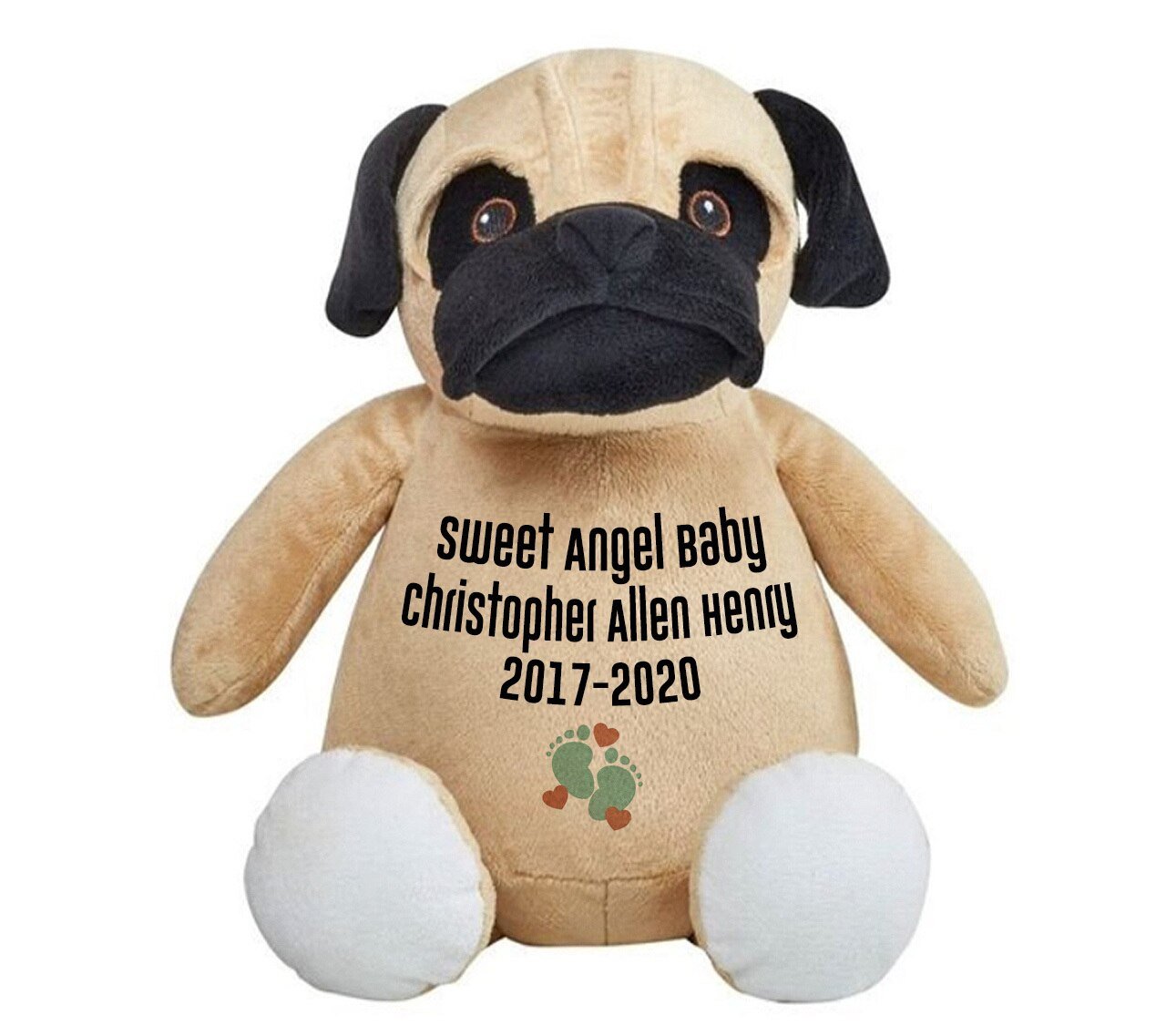 Pug Doggie Memorial Stuffed Animal-Urn - Celebrate Prints
