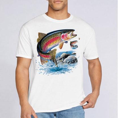 Rainbow Trout Fishing Fisherman T-Shirt - Celebrate Prints