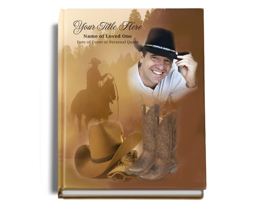 Ranch Perfect Bind Memorial Funeral Guest Book - Celebrate Prints