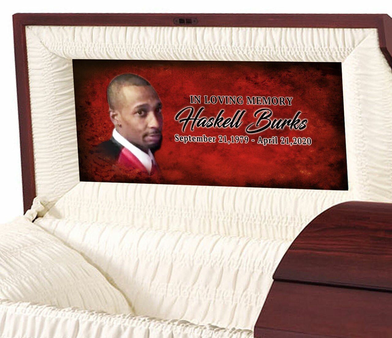 Red Passion Personalized Casket Panel Insert - Celebrate Prints