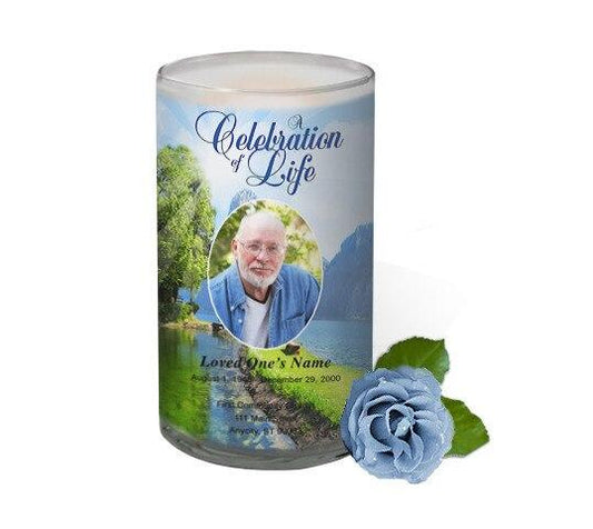 Reflection Personalized Glass Memorial Candle - Celebrate Prints