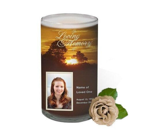 Renewal Personalized Glass Memorial Candle - Celebrate Prints