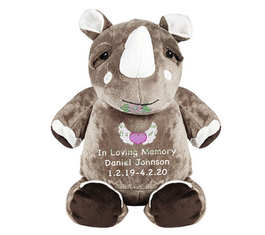 Rhino Memorial Stuffed Animal Urn - Celebrate Prints