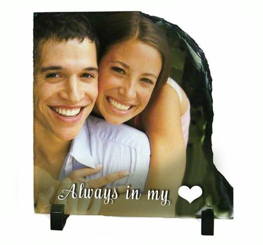 Right Contour Memorial Slate Stone Plaque with Stand - Celebrate Prints