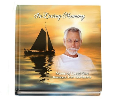 Sailboat Perfect Bind Memorial Funeral Guest Book - Celebrate Prints