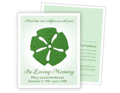 Sand Dollar Plantable Memorial Card (Pack of 25) - Celebrate Prints
