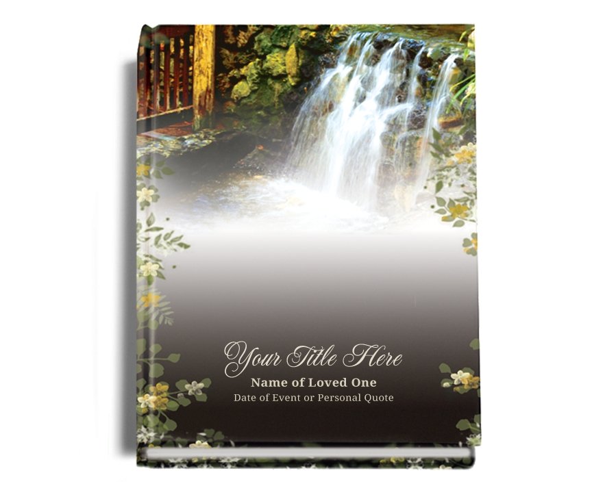 Serene Perfect Bind Memorial Funeral Guest Book - Celebrate Prints