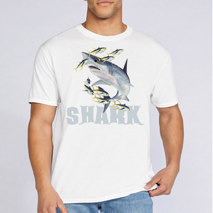 Shark Fishing Fisherman T-Shirt - Celebrate Prints