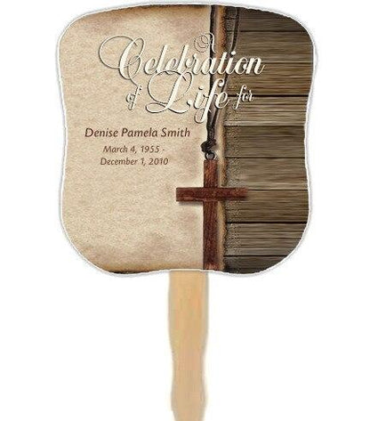 Shepherd Memorial Fan With Wooden Handle (Pack Of 10) - Celebrate Prints