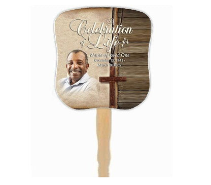 Shepherd Memorial Fan With Wooden Handle (Pack Of 10) - Celebrate Prints