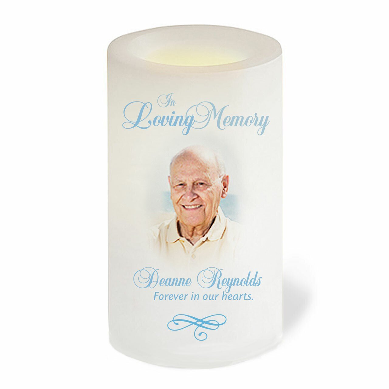 Simple Personalized Flameless LED Memorial Candle - Celebrate Prints
