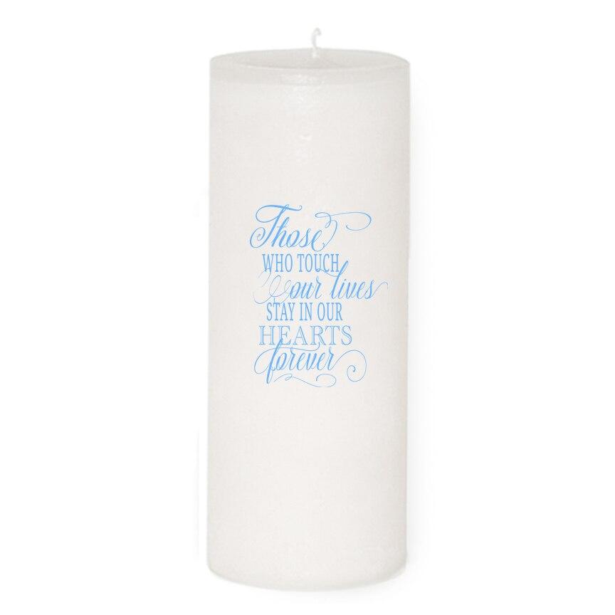 Simple Personalized Wax Pillar Memorial Candle - Celebrate Prints