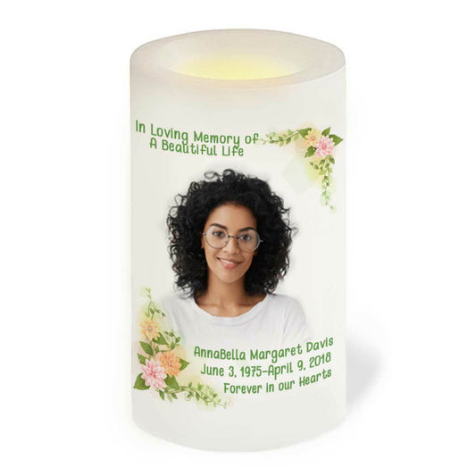 Somerset Personalized Flameless LED Memorial Candle - Celebrate Prints