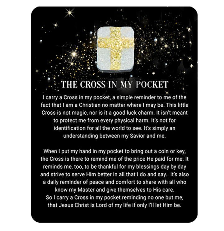 Sparkling Cross In My Pocket Stone With Card - Celebrate Prints