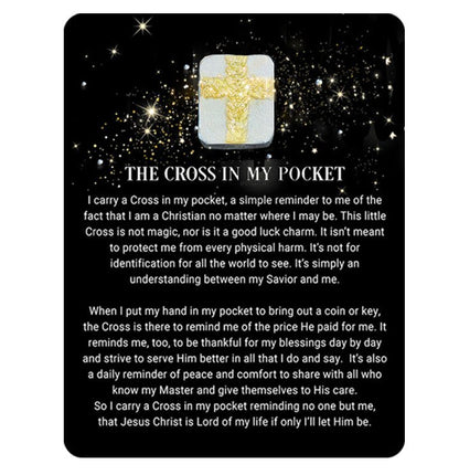 Sparkling Cross In My Pocket Stone With Card - Celebrate Prints