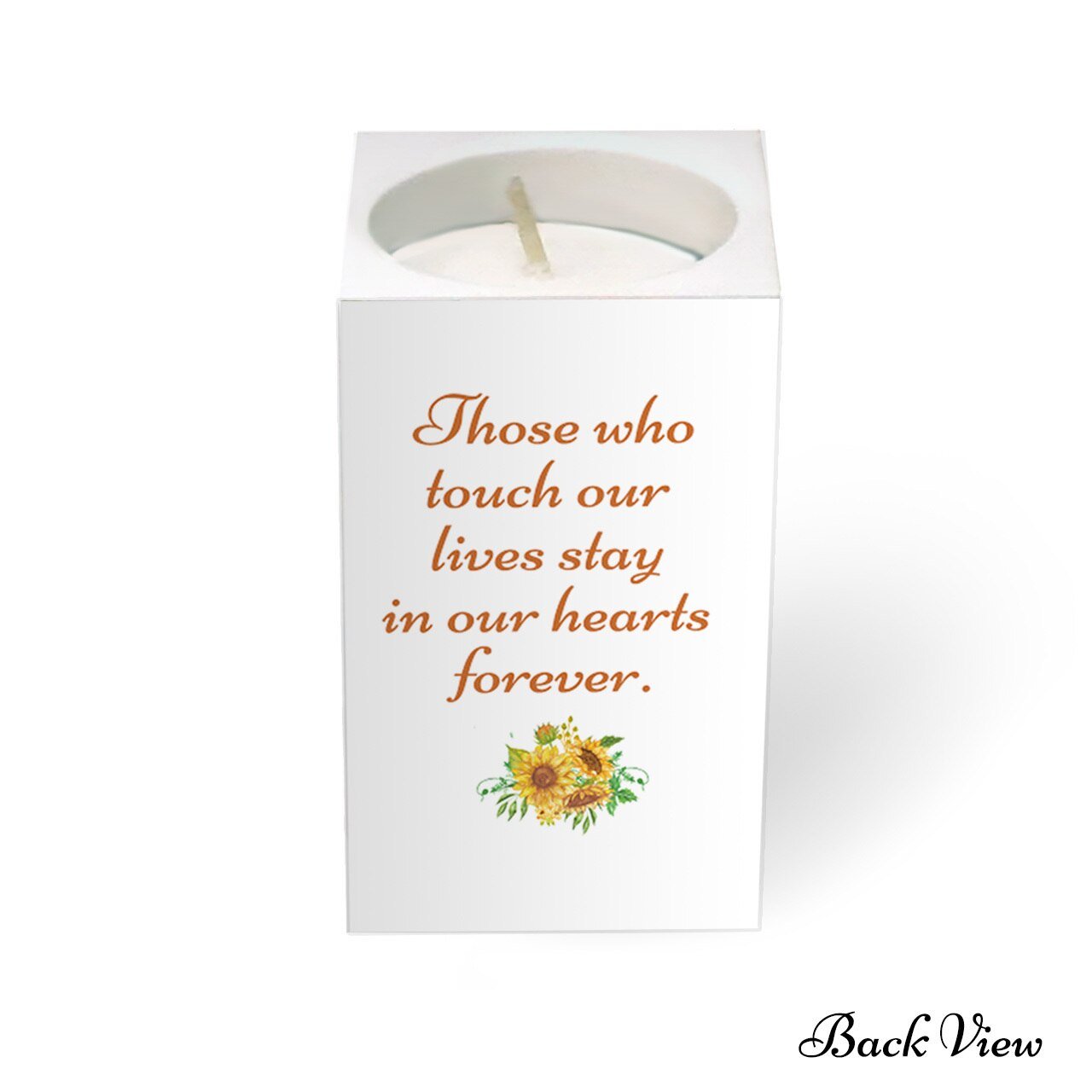 Sunflowers Personalized Mini Memorial Tea Light Candle Holder - Celebrate Prints
