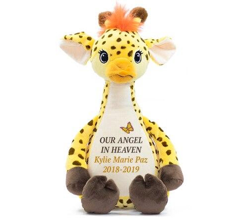 Sunny Giraffe Memorial Stuffed Animal-Urn - Celebrate Prints