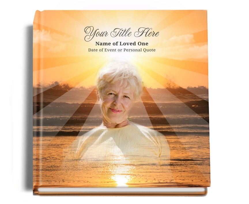 Sunrise Perfect Bind Memorial Funeral Guest Book - Celebrate Prints