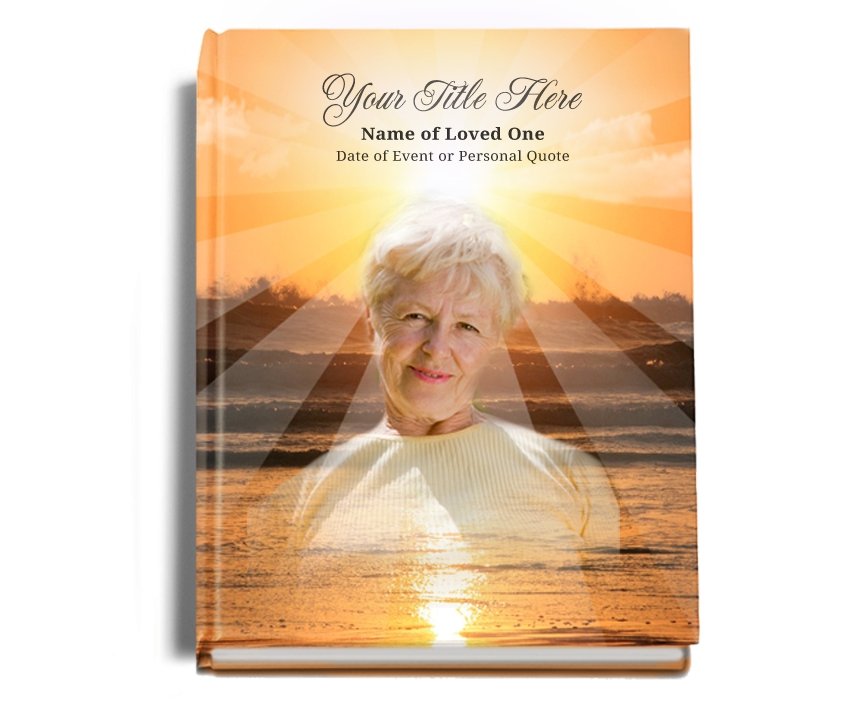 Sunrise Perfect Bind Memorial Funeral Guest Book - Celebrate Prints