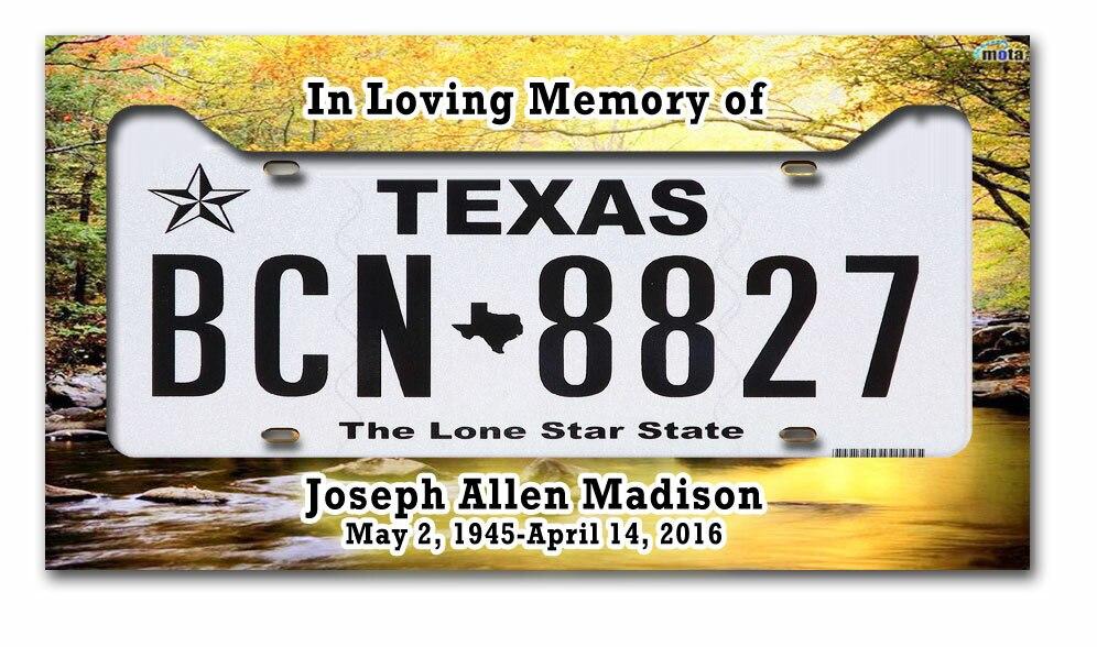 Sunset Custom In Loving Memory License Plate Frame - Celebrate Prints