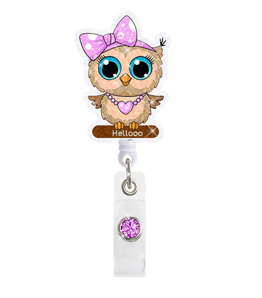 Sweet Owl Acrylic Badge Reel Holder - Celebrate Prints
