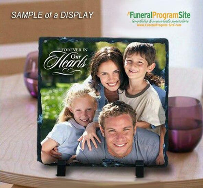 Tablet Shape Memorial Slate Stone Plaque with Stand - Celebrate Prints