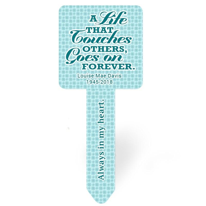 Teal Dots Personalized Memorial Garden Plant Stake - Celebrate Prints
