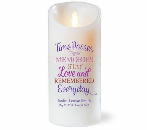 Time Passes Dancing Wick LED Memorial Candle - Celebrate Prints