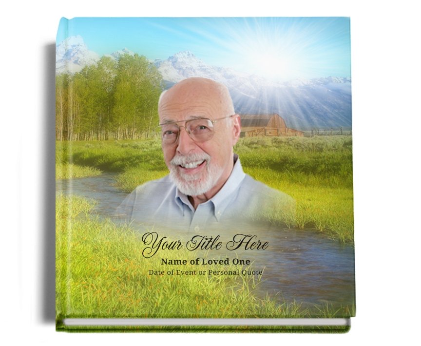 Tranquil Perfect Bind Memorial Funeral Guest Book - Celebrate Prints