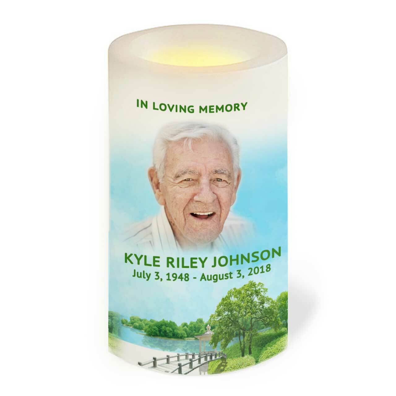 Trees Personalized Flameless LED Memorial Candle - Celebrate Prints