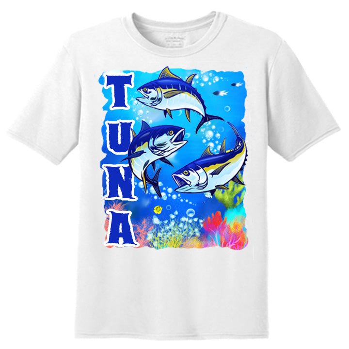 Tuna Trio Fishing Fisherman T-Shirt - Celebrate Prints