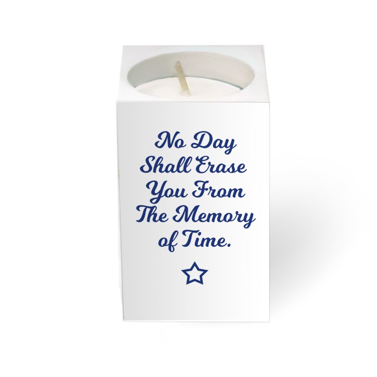 US Flag Personalized Mini Tea Light Memorial Candle & Holder - Celebrate Prints