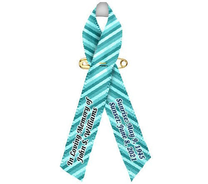 Vertical Stripes Memorial Awareness Ribbon - Pack of 10 - Celebrate Prints