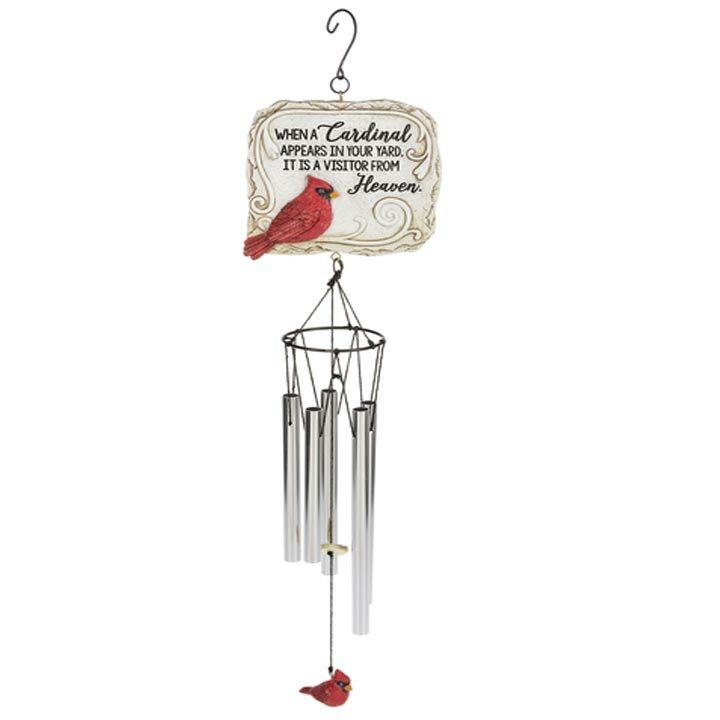 When A Cardinal Appears Garden Memorial Wind Chime - Celebrate Prints