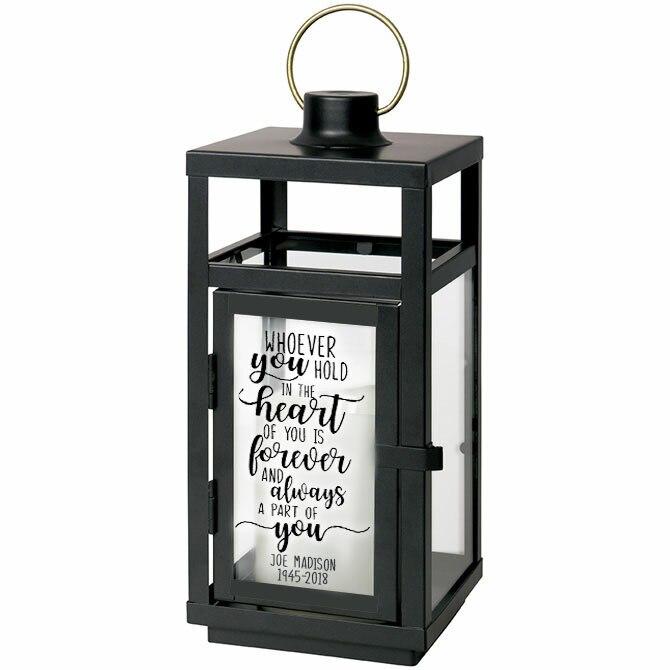 Whoever You Hold In Your Heart Black Lantern With LED Candle - Celebrate Prints