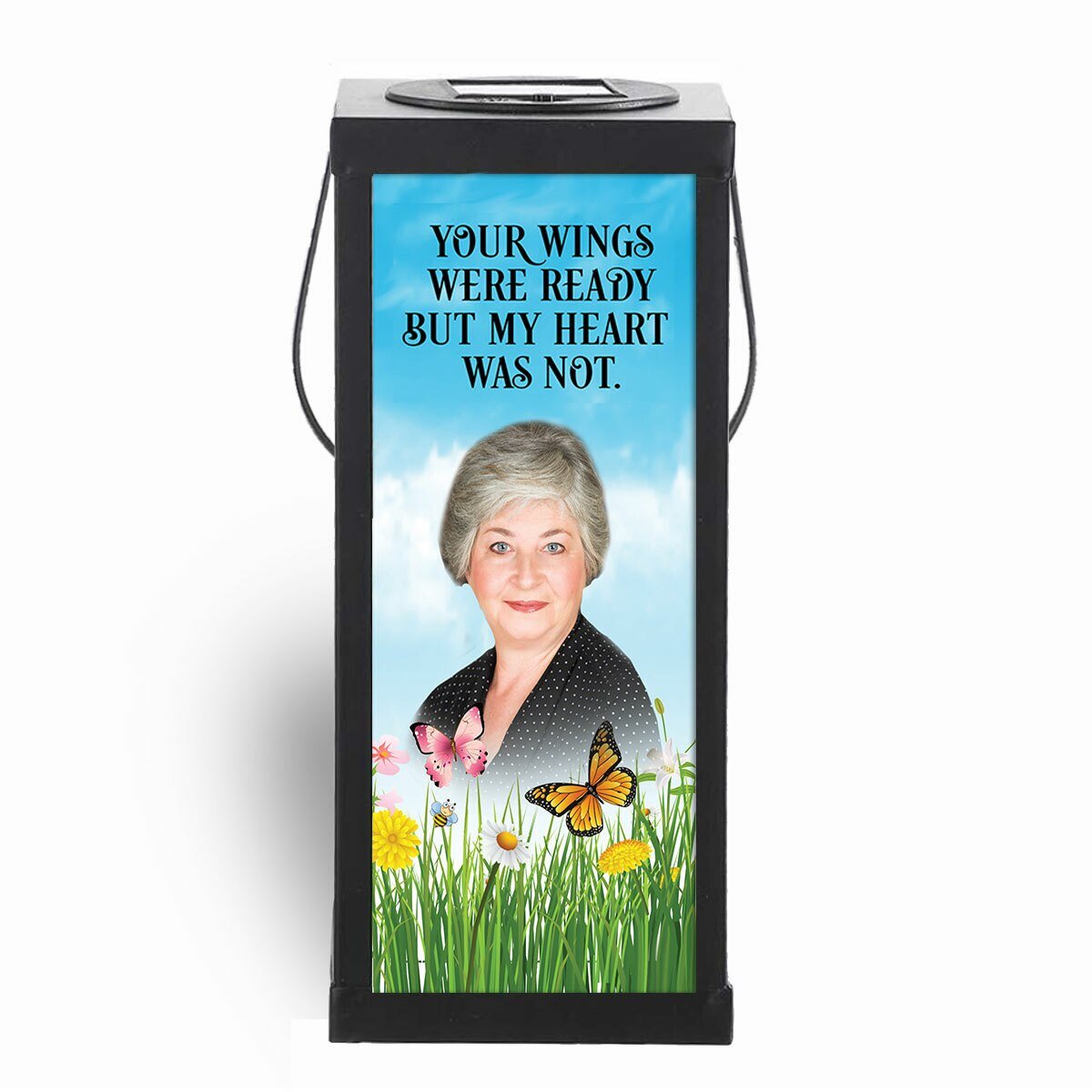 Wings Ready Solar Powered Photo Memorial Lantern - Celebrate Prints